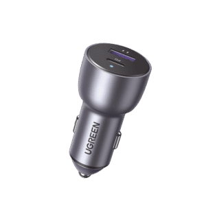 Cargador de Auto 52.5W | Puerto USB-A y USB-C | Carga Rápida | Compatible con Vehículos de 12 y 24 VCD | PD3.0 + QC3.0 | Chip Inteligente | Diseño Compacto Mayor Eficiencia Energética | Caja de Aluminio.