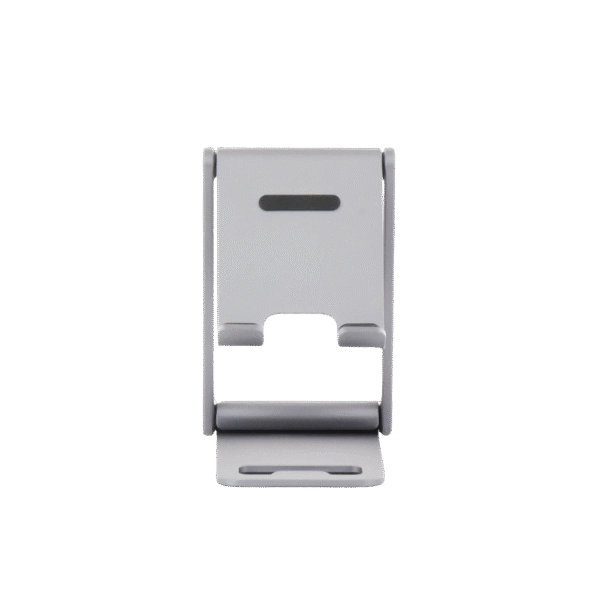 80708-AD-3-l Soporte para Teléfono Celular de Aluminio | Angulo Ajustable | Amplia Compatibilidad con dispositivos de 4.7'' a 7.9'' | Antideslizante | Antiarañazos | Plegable | Color Gris.