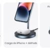 90668-23 Soporte de Carga Inalámbrica | 3 en 1 | Compatible con MagSafe | Perfecto para iPhone y AirPods | Carga Rápida Adaptativa /Simultanea | Múltiples Protecciones | Luz Indicadora LED | Aleación de Aluminio | Incluye Cable