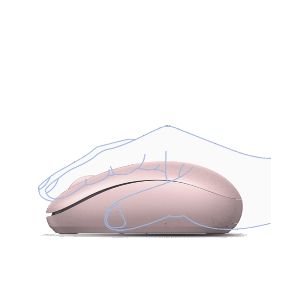 90686-LAT-IZQ-l Mouse Inalámbrico 2.4G 800/1200/1600/2400 DPI | Función de 3 botones | Alcance 10m | Silencioso | Ergonómico | Anti-caída y Anti-interferencias | Batería Alcalina AA incluida | Color Dusty Blue