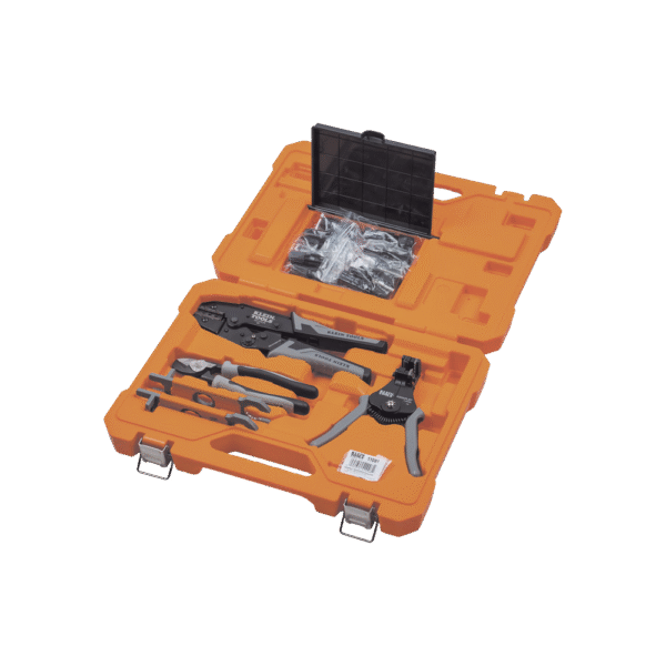 92919S-l Juego de Herramientas de Conexión Fotovoltaica (Solar), 6 Piezas: Estuche, 2 Llaves Aisladas MC4, Cortador 1/0 AWG Al, Pelacables 6-12 AWG Sólido y 8-14 AWG Trenzado, Ponchadora MC4T 10-14 AWG