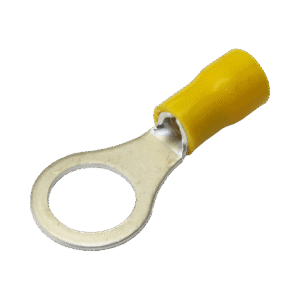 Terminal tipo ojo / 1 / 4" / 12 - 10 AWG / Amarillo / Paquete de 25 piezas.