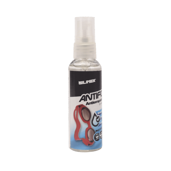 Antiempañante, ideal para eliminar problemas de empañamiento en googlees, mascaras, cascos, lentes, bote 60 ml