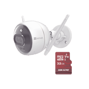 C3X_KM-l Kit de Camara WiFi y Memoria Micro SD / Incluye 1 Pieza C3X y 1 Memoria MicroSD 32GB / Audio de Dos Vías / Colores en Oscuridad / Detección Humana y de Vehículo