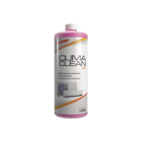 CLIMACLEANBA-l CLIMA CLEAN BA Limpiador espumoso, biodegradable y a base de agua que garantiza una limpieza profunda y profesional en serpentines de minisplits, mejorando su eficiencia y prolongando su vida útil