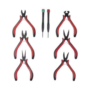EPNTK8-l Juego de Herramientas con 6 Pinzas Eléctricas de 4.5" + 2 Desarmadores de Precisión (Plano y Cruz).