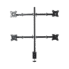 EPS710ED4-AD-2-l Montaje de Escritorio articulado para 4 monitores de 13 a 27" / Soporta hasta 15 kg / Vesa 75 x 75 / 100 x 100 / Acero