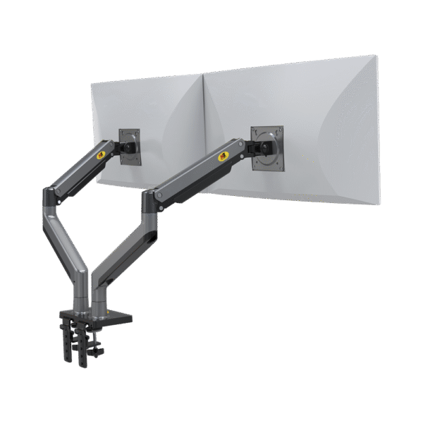 G35NB-AD-3-l Montaje de Escritorio articulado para 2 monitores de 22"-32" / Soporta hasta 15 kg x brazo / Vesa 75 x 75 / 100 x 100 / Acero / Giro: 360°
