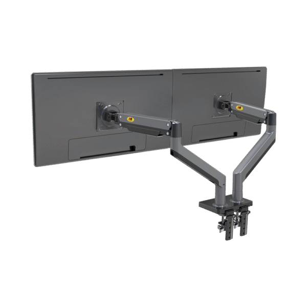 G35NB-AD-4-l Montaje de Escritorio articulado para 2 monitores de 22"-32" / Soporta hasta 15 kg x brazo / Vesa 75 x 75 / 100 x 100 / Acero / Giro: 360°