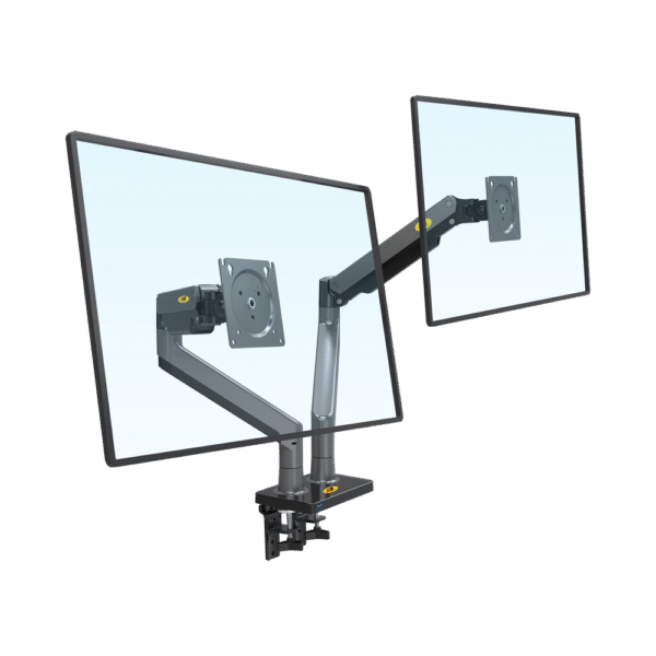 G35NB-l Montaje de Escritorio articulado para 2 monitores de 22"-32" / Soporta hasta 15 kg x brazo / Vesa 75 x 75 / 100 x 100 / Acero / Giro: 360°