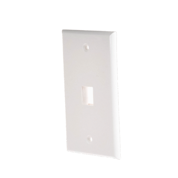 Placa de pared de 1 puerto, Keystone, Color Blanco
