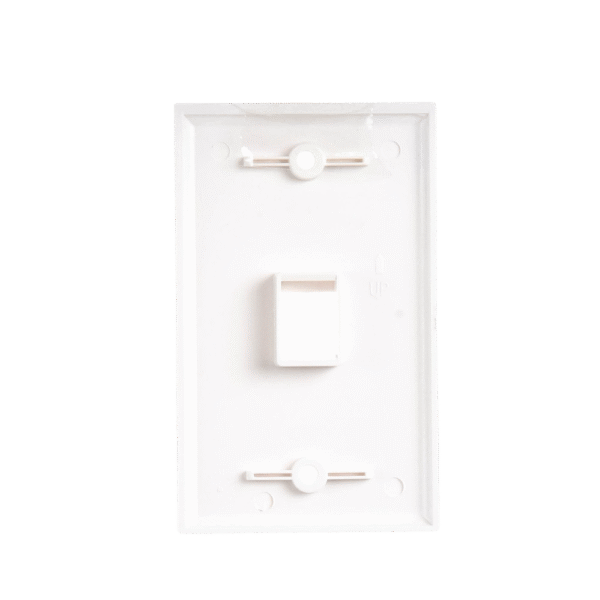 Placa de pared de 1 puerto, Keystone, Color Blanco