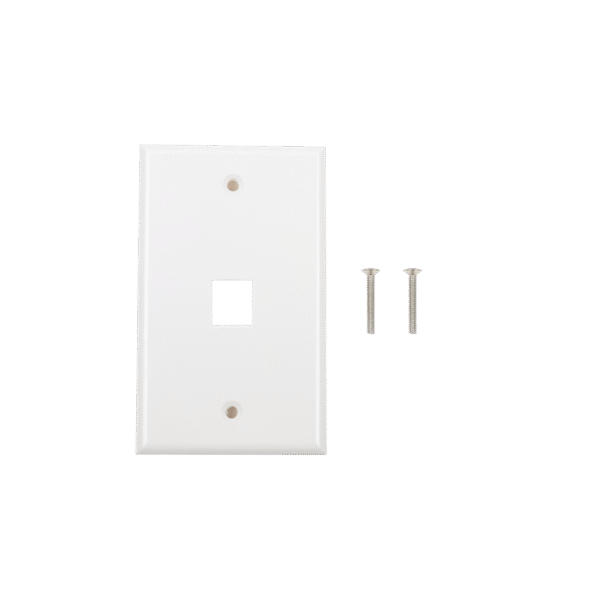 Placa de pared de 1 puerto, Keystone, Color Blanco