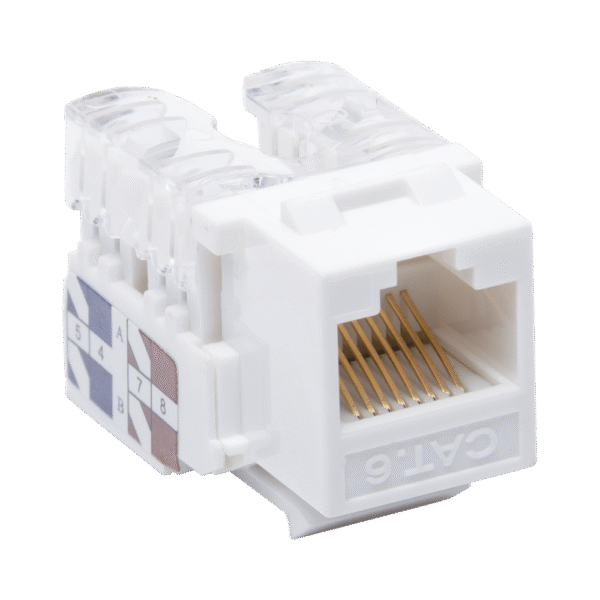 LPKJ601WH-AD-2-l Módulo Jack Keystone Cat6 con terminación 110 (Punchdown) para faceplate - Color Blanco