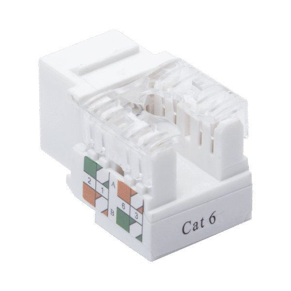 LPKJ601WH-AD-3-l Módulo Jack Keystone Cat6 con terminación 110 (Punchdown) para faceplate - Color Blanco