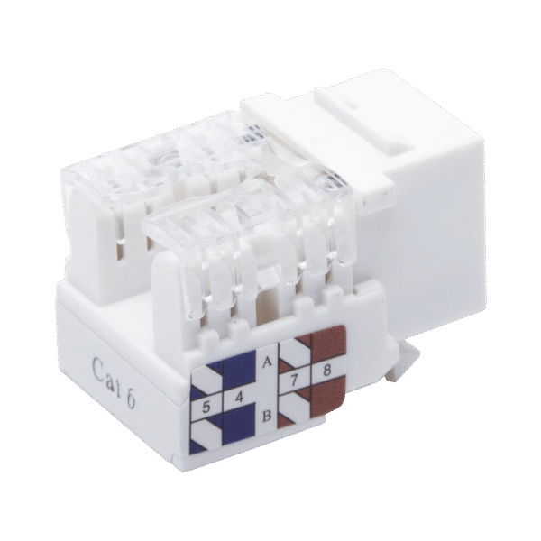 LPKJ601WH-AD-4-l Módulo Jack Keystone Cat6 con terminación 110 (Punchdown) para faceplate - Color Blanco