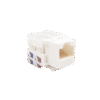 LPKJ601WH-LAT-IZQ-l Módulo Jack Keystone Cat6 con terminación 110 (Punchdown) para faceplate - Color Blanco