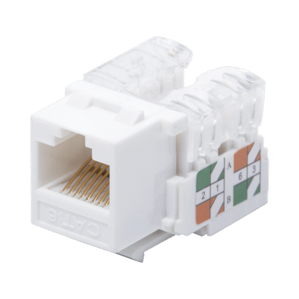 LPKJ601WH-l Módulo Jack Keystone Cat6 con terminación 110 (Punchdown) para faceplate - Color Blanco
