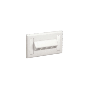 Placa de Pared Horizontal, Salida Para 4 Puertos Keystone, Con Espacios Para Etiquetas, Color Blanco Mate