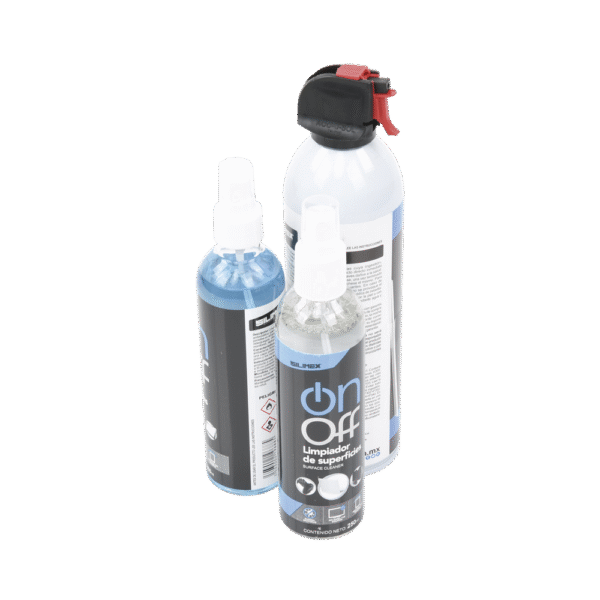 Kit de Limpieza, incluye 4 productos especializados en limpieza de pantallas y superficies, equipo de cómputo y electrónicos