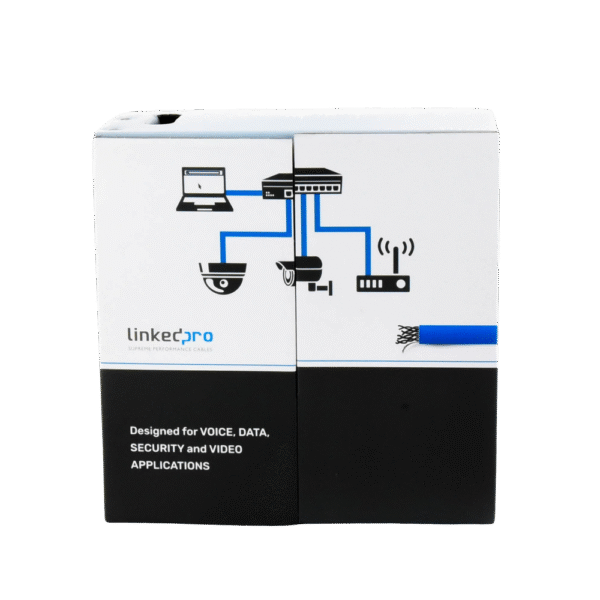 PROCAT6PLUS-AD-3-l Bobina de cable de 305 metros Cat6+, CM, CALIBRE 23 ALTO RENDIMIENTO, ETL,UL, color azul, super flexible, para aplicaciones de video vigilancia, video HD, y redes de datos. Uso interior.