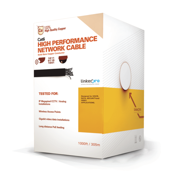 PROCAT6PLUS-l Bobina de cable de 305 metros Cat6+, CM, CALIBRE 23 ALTO RENDIMIENTO, ETL,UL, color azul, super flexible, para aplicaciones de video vigilancia, video HD, y redes de datos. Uso interior.