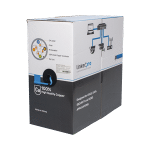 PROCAT6PLUSV2-AD-2-l Bobina de cable de 305 metros Cat6+, CM, CALIBRE 23 ALTO RENDIMIENTO, ETL,UL, color azul, super flexible, para aplicaciones de video vigilancia, video HD, y redes de datos. Uso interior.