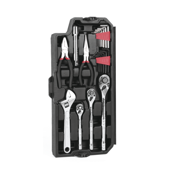 PST144MA-FRENTE-l Juego de Herramientas con 144 piezas totales. Pulgadas + Milimétricas. Presentación Maletín. (copia)