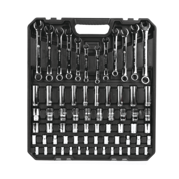 PST144MA-LAT-IZQ-l Juego de Herramientas con 144 piezas totales. Pulgadas + Milimétricas. Presentación Maletín. (copia)