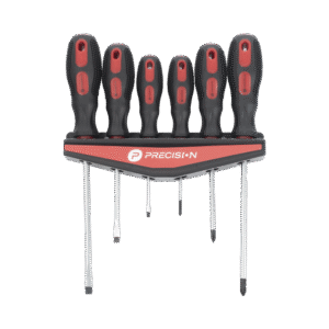 PSTH02007-l Juego de 6 desarmadores CrV con organizador y Mango Bicolor.