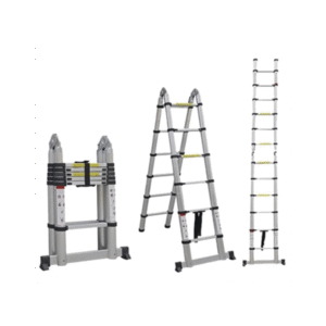 Escalera Telescópica de Aluminio Tipo Tijera de 1.9 + 1.9 Metros de Altura