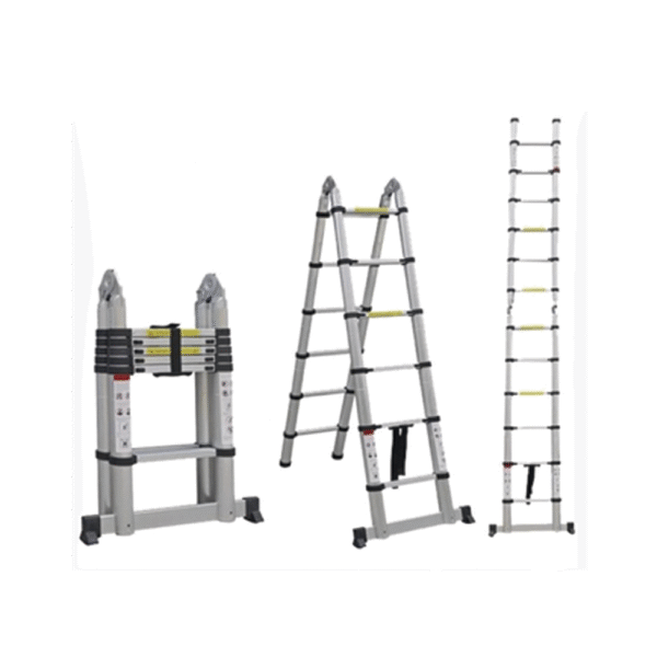Escalera Telescópica de Aluminio Tipo Tijera de 1.9 + 1.9 Metros de Altura