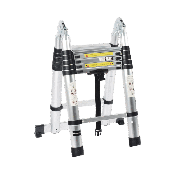 Escalera Telescópica de Aluminio Tipo Tijera de 1.9 + 1.9 Metros de Altura