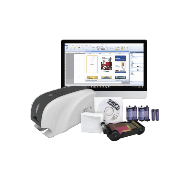 SMART31DK-l Kit Impresora tarjetas PVC /Doble Cara /incluye: 2 x Ribbon, 100 Tarjetas PVC, Software, Kit Limpieza