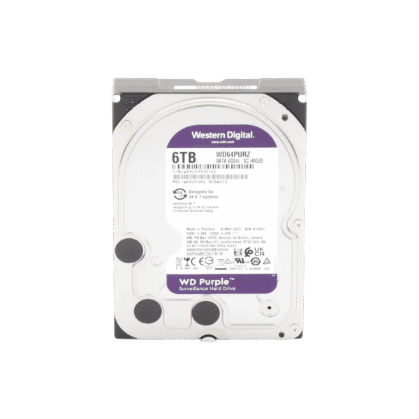 WD64PURZ-AD-1-l Disco Duro PURPLE de 6TB / 3 AÑOS DE GARANTÍA / Para Videovigilancia