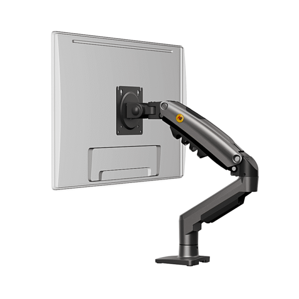 Brazo Ajustable para Monitor Ergonómico / Compatible con Monitores de 17" - 30" / Capacidad de Peso hasta 9 kg / Rotación 360° / Inclinación +85° a -30° / Giro 180° / Ajuste de Resorte de Gas / Color Gris