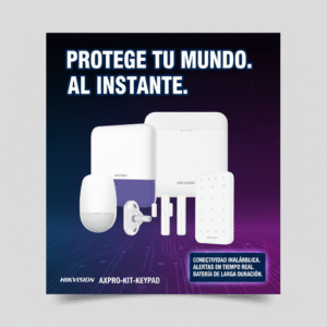 (AX PRO) KIT de Alarma AX PRO / Incluye: 1 Hub con bateria de respaldo / 1 Sensores PIR / 1 Montaje Universal para PIR / 2 Contactos Magnéticos / 1 Teclado / 1 Sirena Inalambrica Exterior / WiFi / Compatible con Hik-Connect P2P